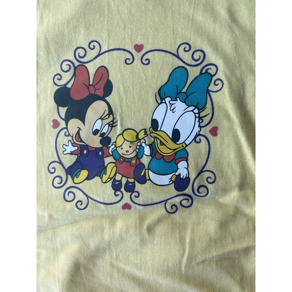 VTG Disney Babies Bodysuit 6-9M NWT Minnie Mouse Daisy Duck Yellow Booties Set